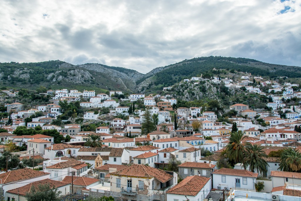 View over Hydra on Greece island 